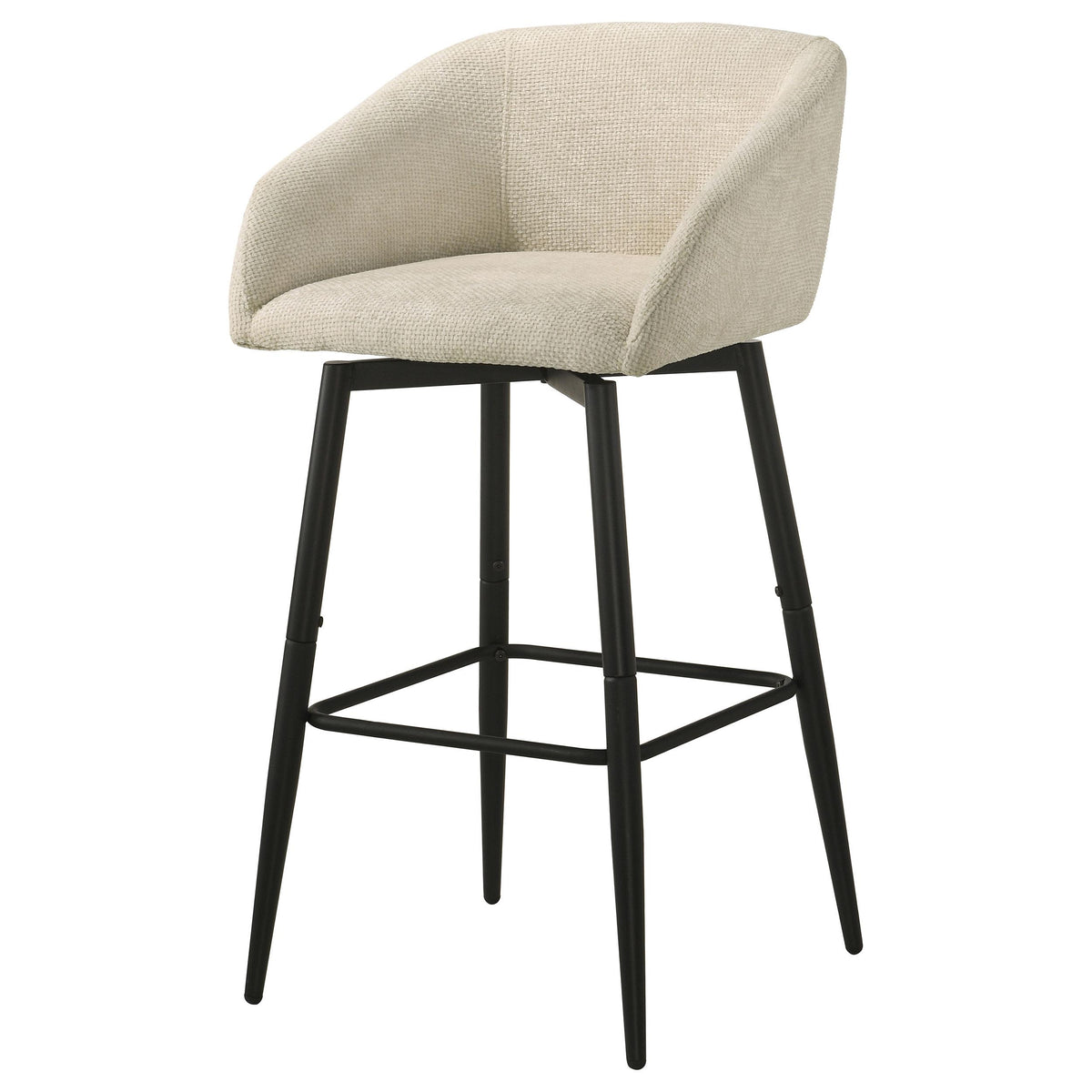 Rainer Cream Fabric Upholstered Swivel Bar Chair, Set of 2 from Coaster - Luna Furniture