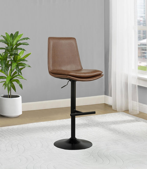 Eldridge Coffee / Black Faux Leather Upholstered Adjustable Bar Stool