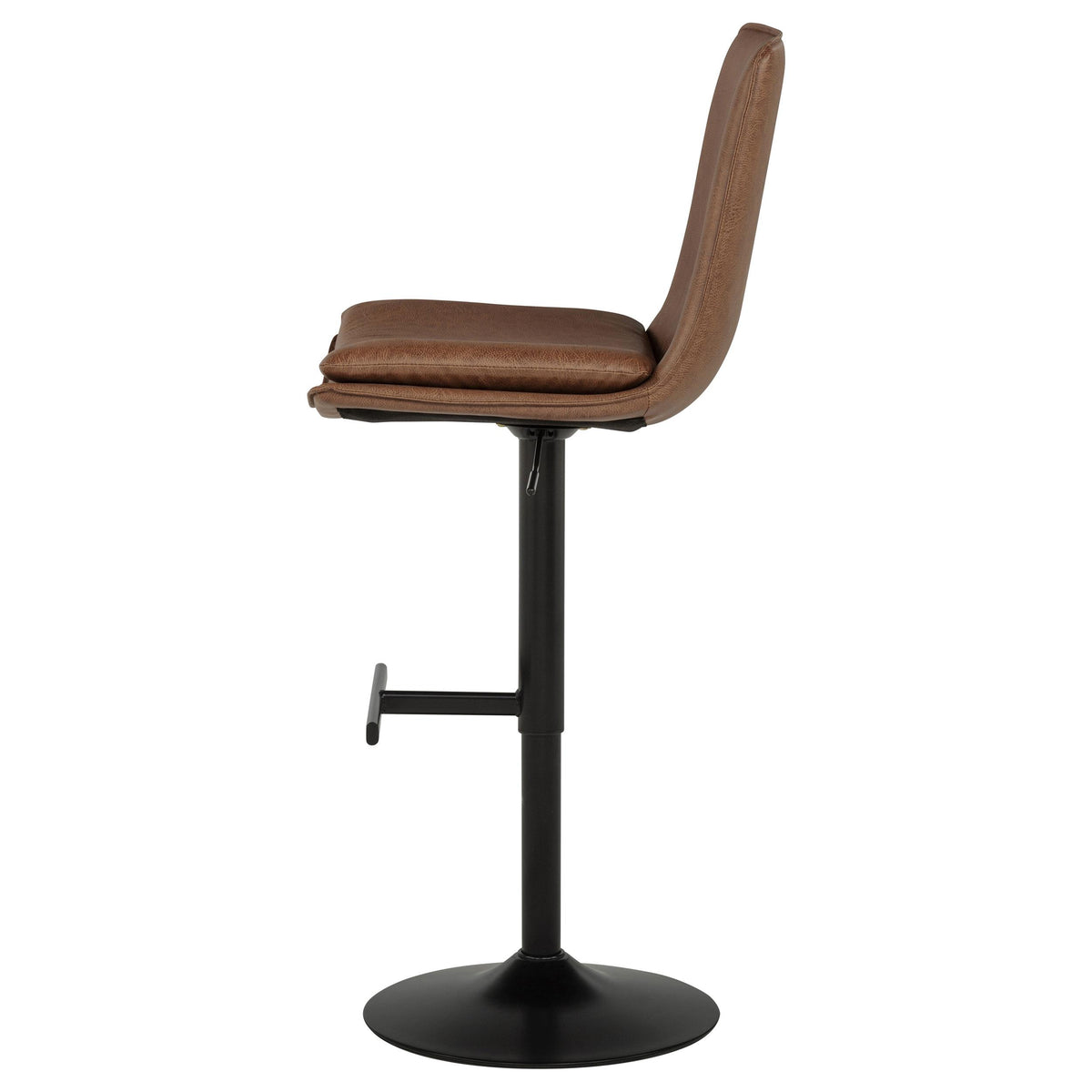 Eldridge Coffee / Black Faux Leather Upholstered Adjustable Bar Stool from Coaster - Luna Furniture