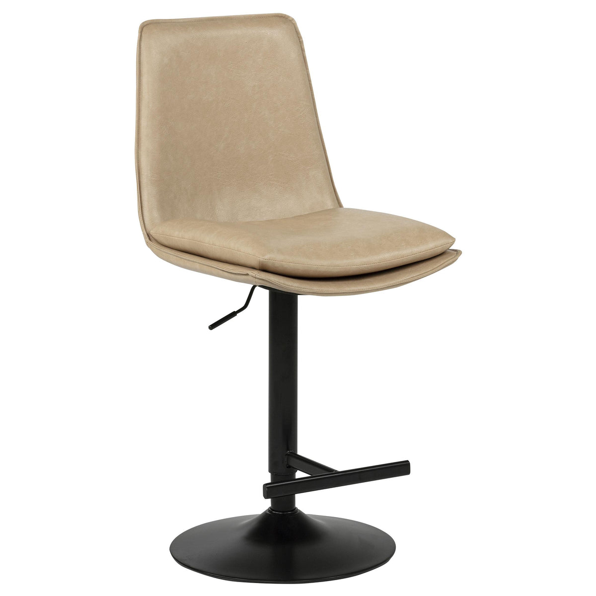 Eldridge Tan / Black Faux Leather Upholstered Adjustable Bar Stool from Coaster - Luna Furniture