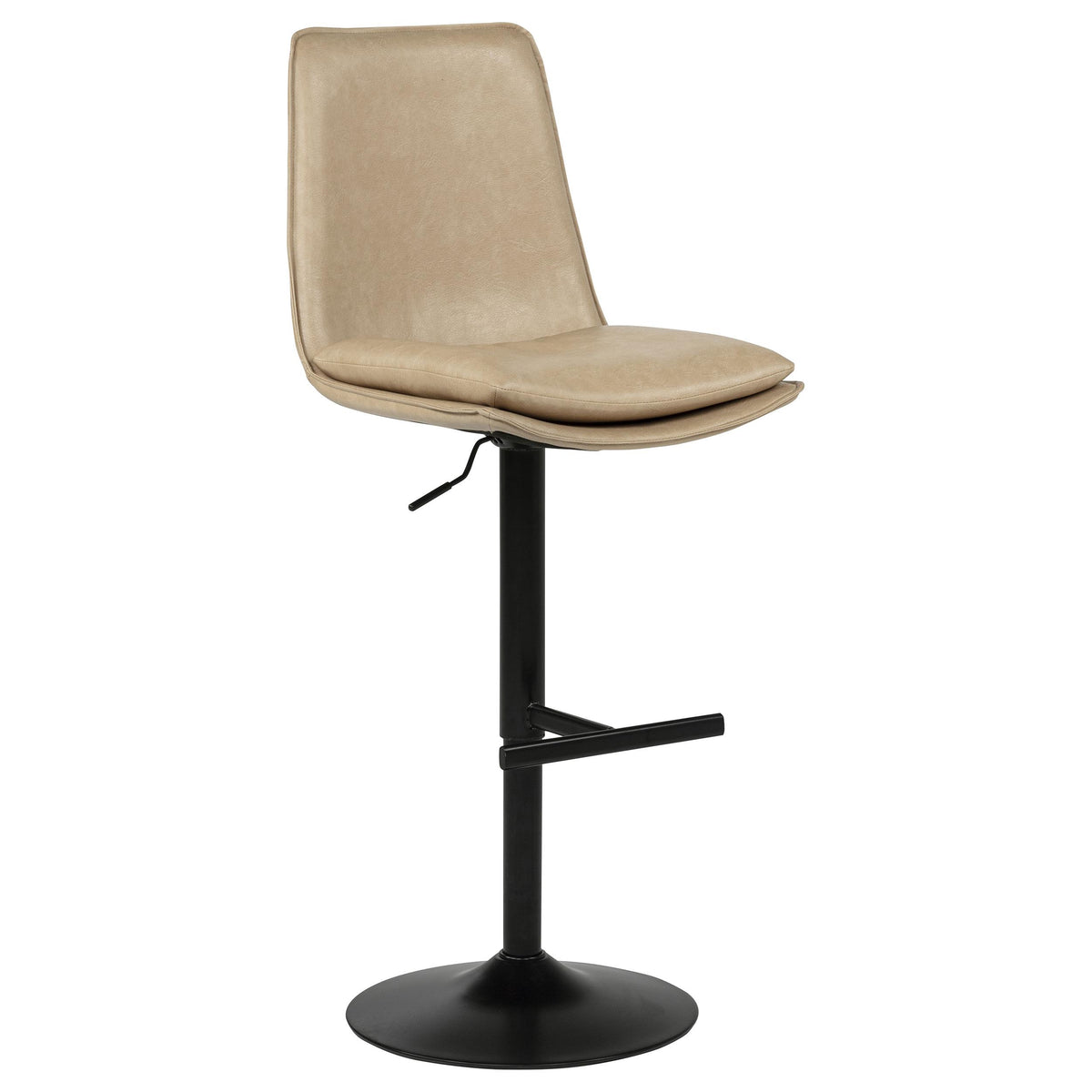 Eldridge Tan / Black Faux Leather Upholstered Adjustable Bar Stool from Coaster - Luna Furniture