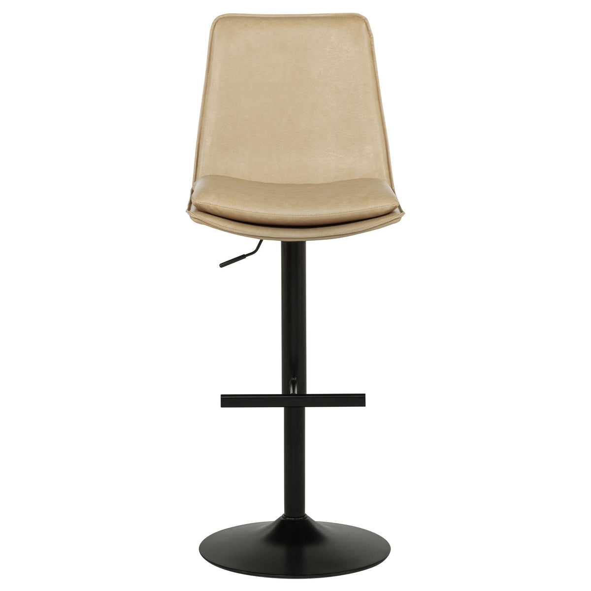 Eldridge Tan / Black Faux Leather Upholstered Adjustable Bar Stool from Coaster - Luna Furniture