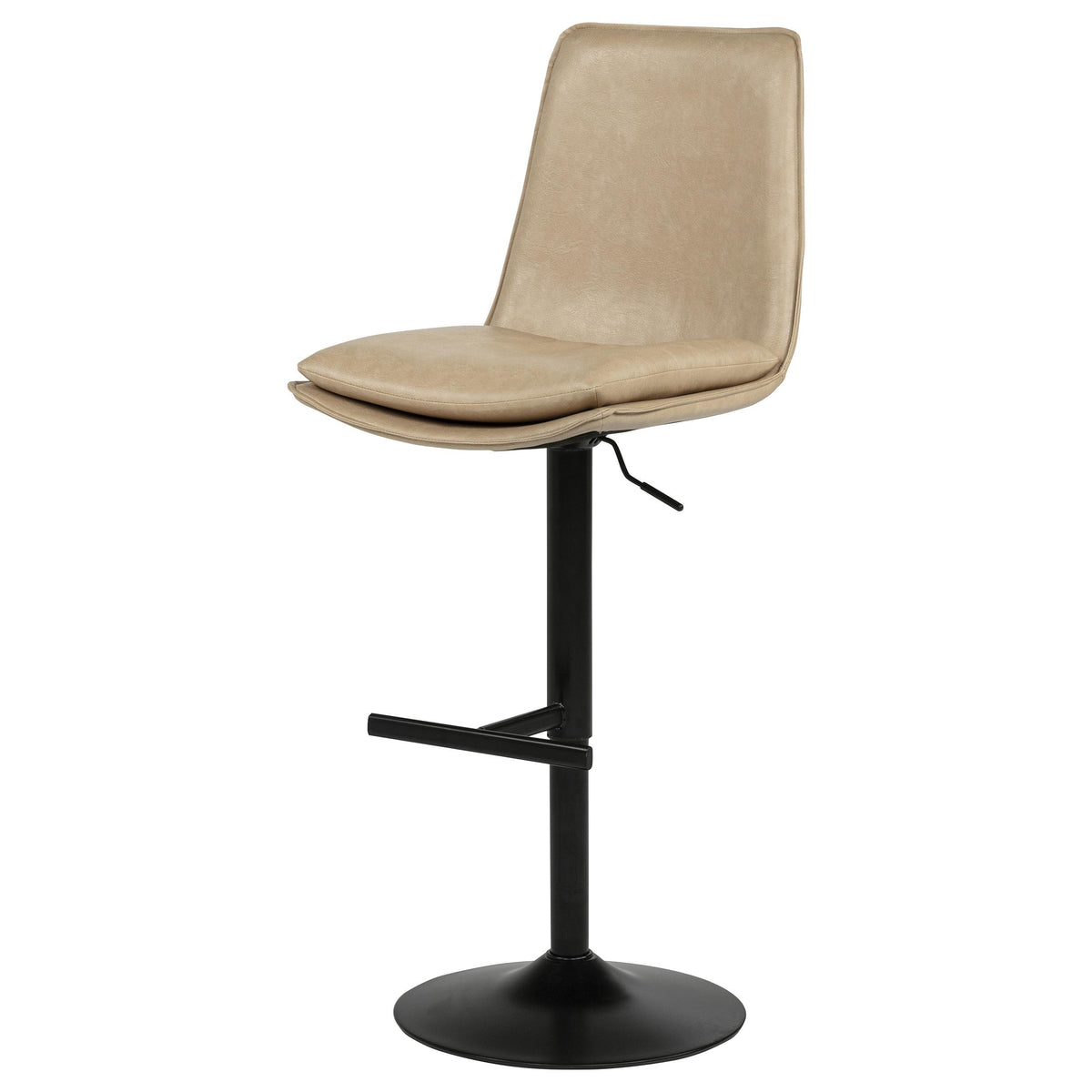 Eldridge Tan / Black Faux Leather Upholstered Adjustable Bar Stool from Coaster - Luna Furniture