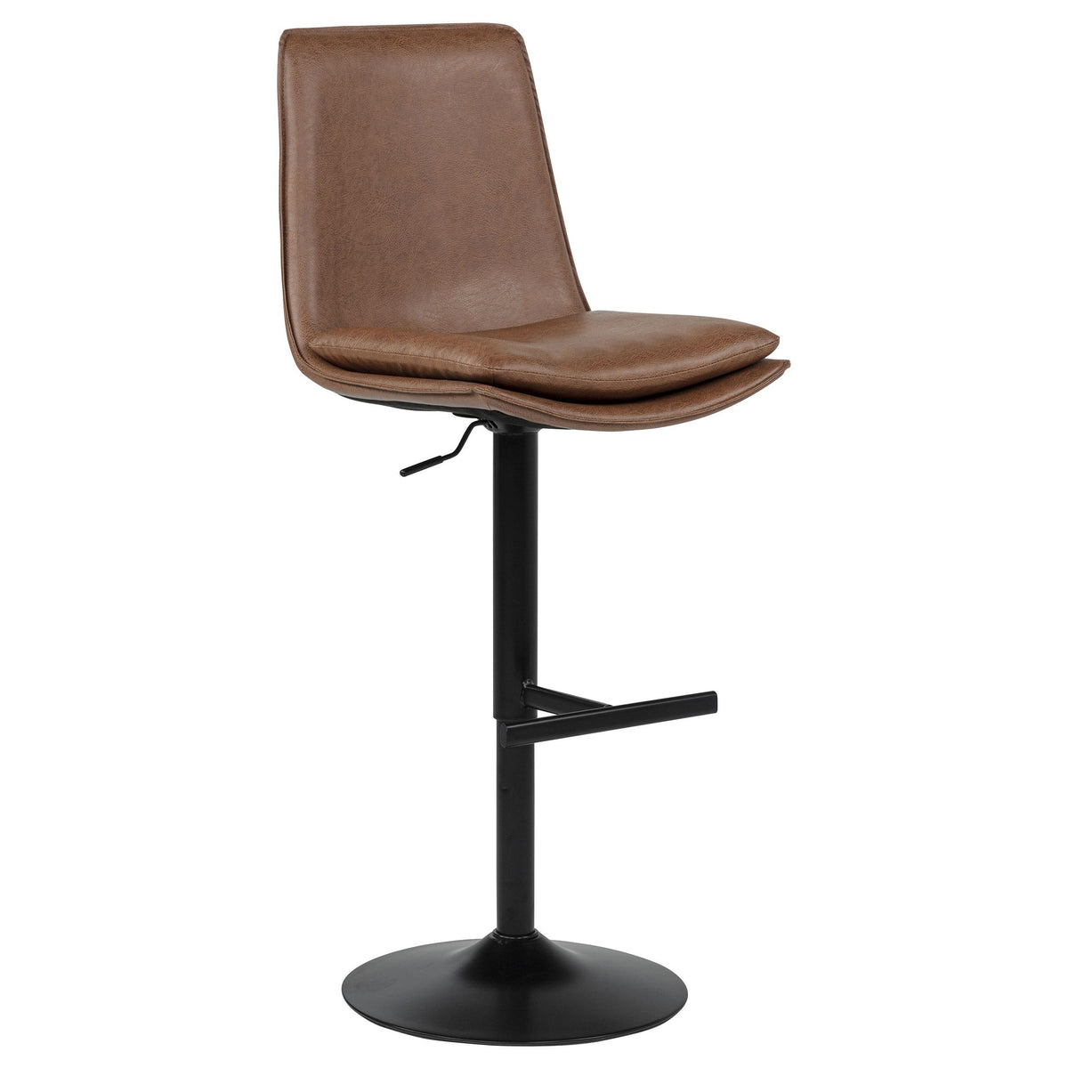 Eldridge Coffee and Black Faux Leather Upholstered Adjustable Bar Stool from Coaster - Luna Furniture