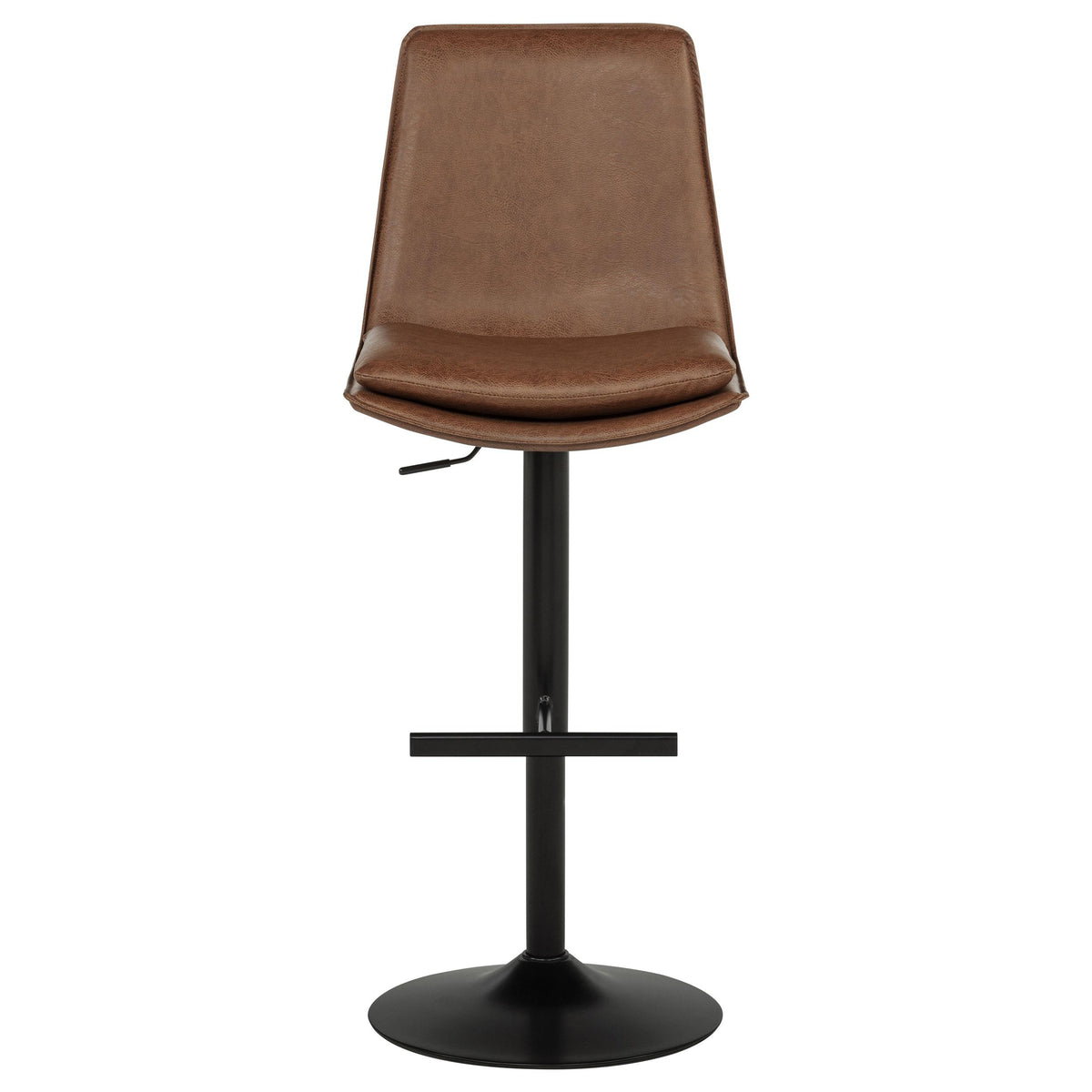 Eldridge Coffee and Black Faux Leather Upholstered Adjustable Bar Stool from Coaster - Luna Furniture