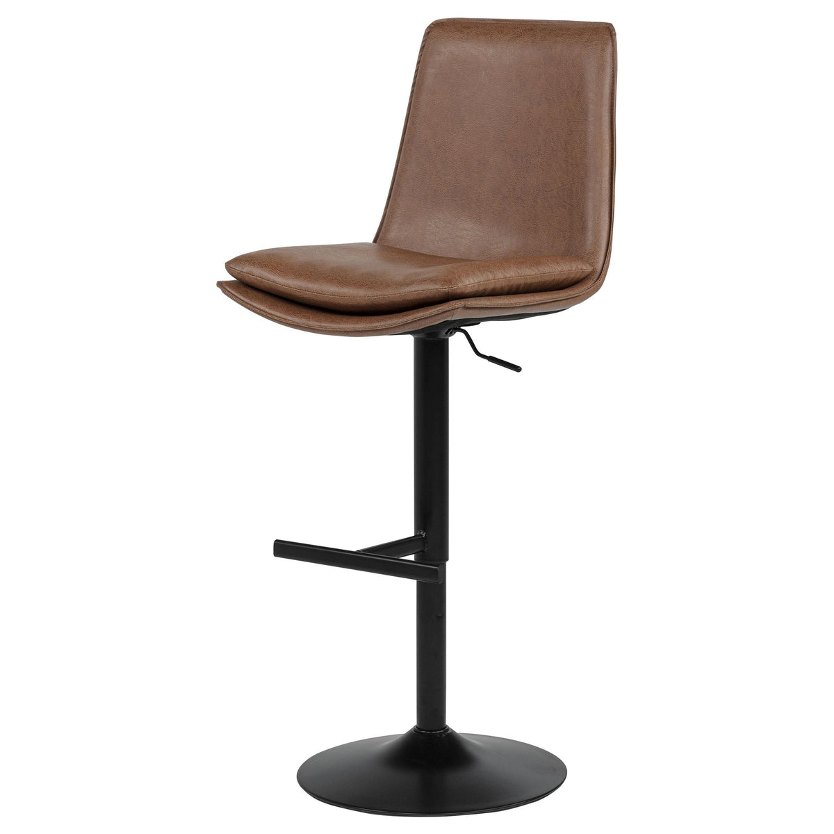 Eldridge Coffee and Black Faux Leather Upholstered Adjustable Bar Stool from Coaster - Luna Furniture