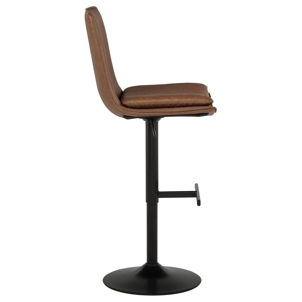 Eldridge Coffee and Black Faux Leather Upholstered Adjustable Bar Stool from Coaster - Luna Furniture