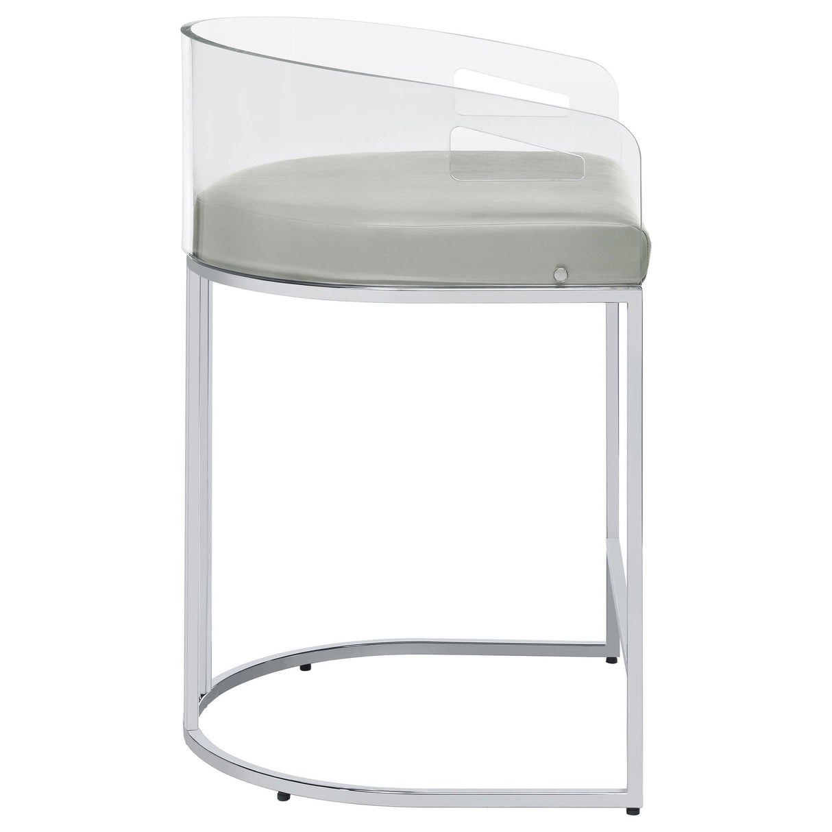 Thermosolis Gray and Chrome Acrylic Back Counter Height Stools, Set of 2 from Coaster - Luna Furniture