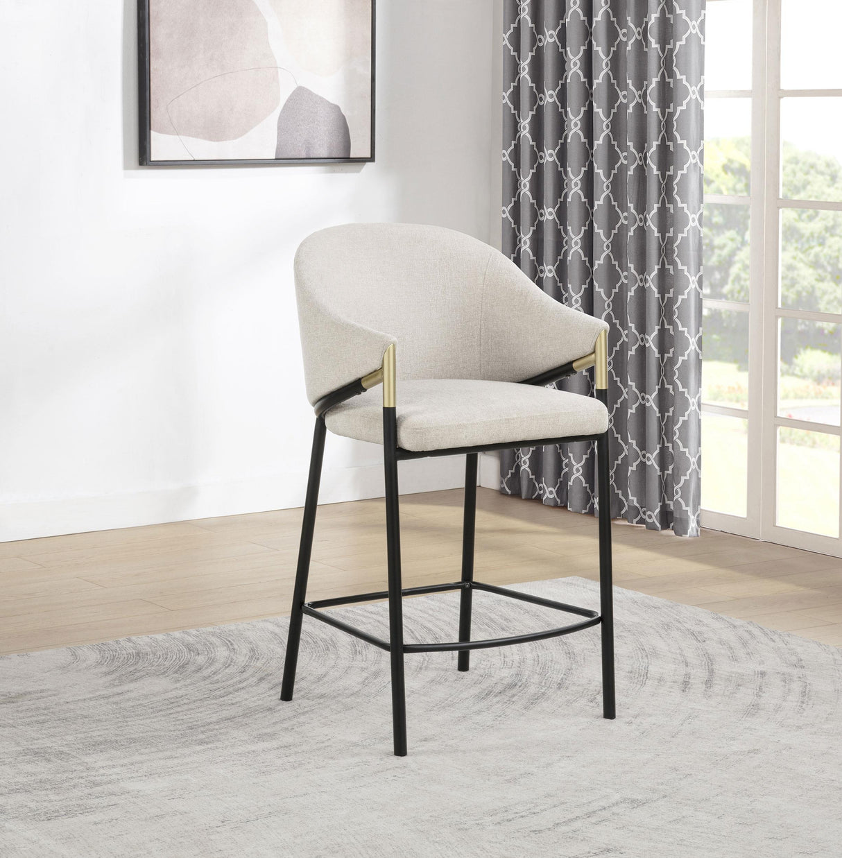 Chadwick Beige Fabric Upholstered Counter Height Chair, Set of 2 from Coaster - Luna Furniture