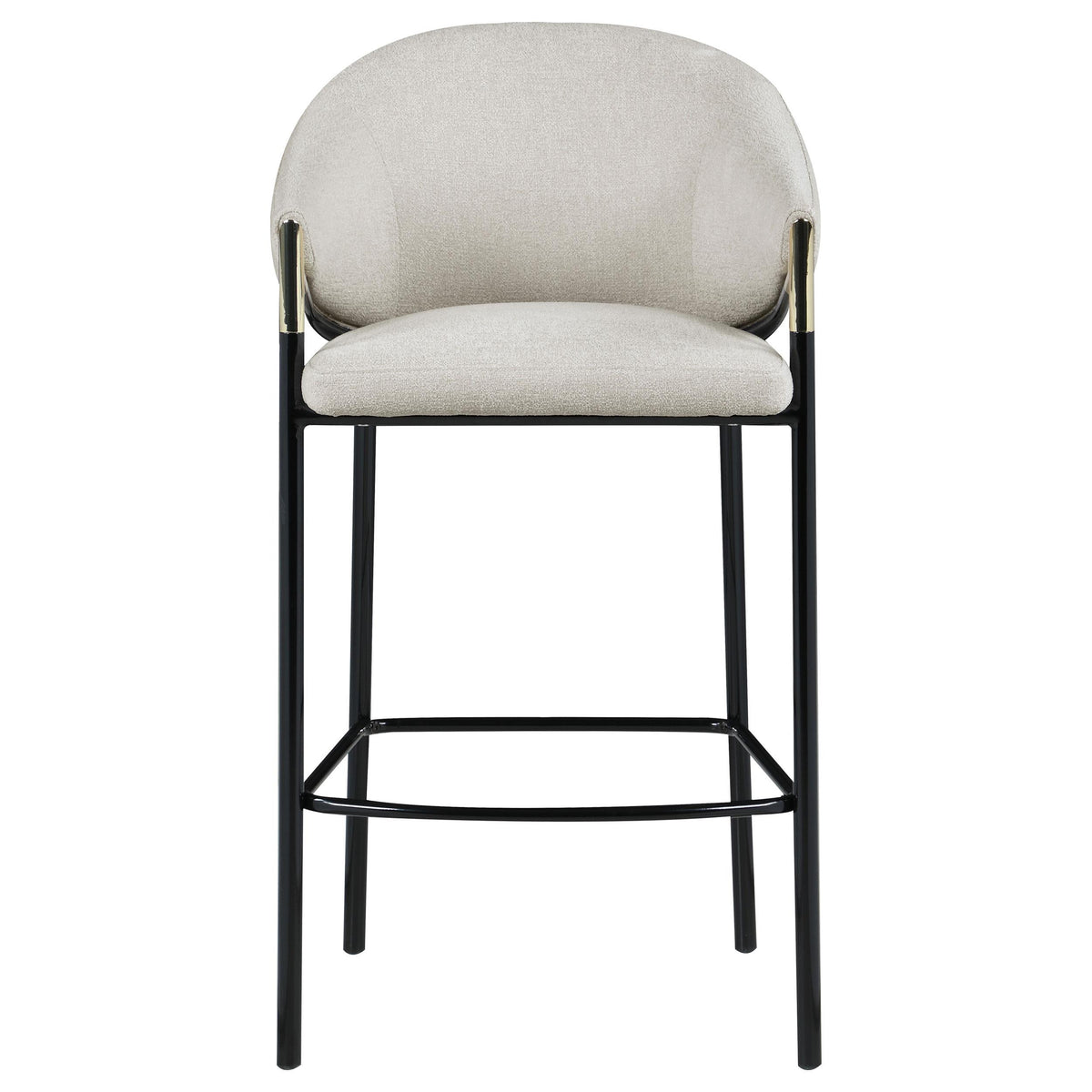 Chadwick Beige and Glossy Black Sloped Arm Bar Stools, Set of 2 from Coaster - Luna Furniture