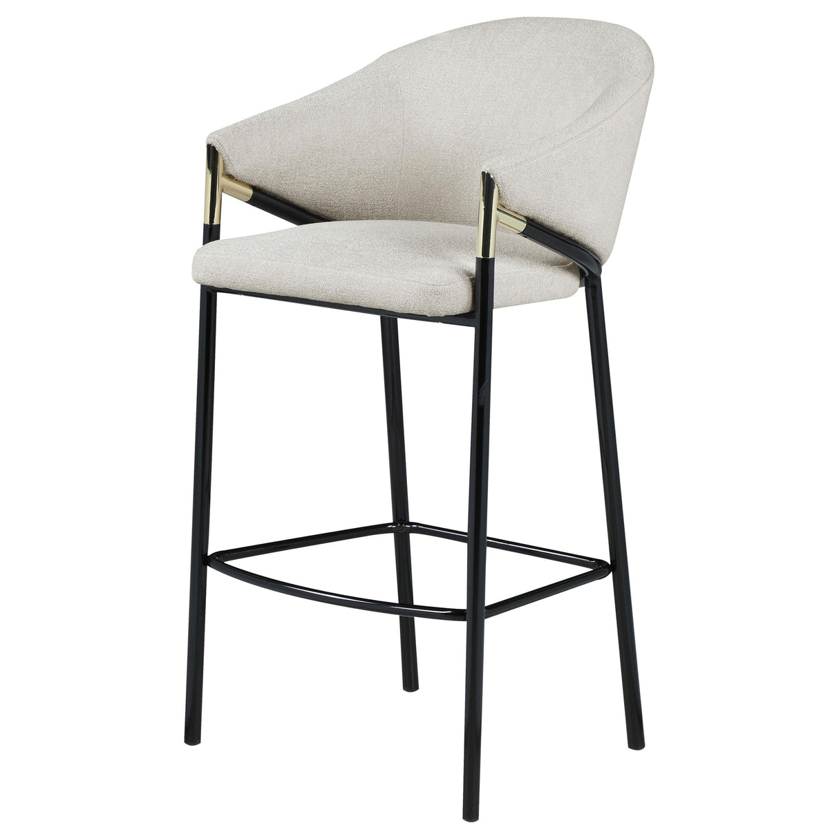 Chadwick Beige and Glossy Black Sloped Arm Bar Stools, Set of 2 from Coaster - Luna Furniture
