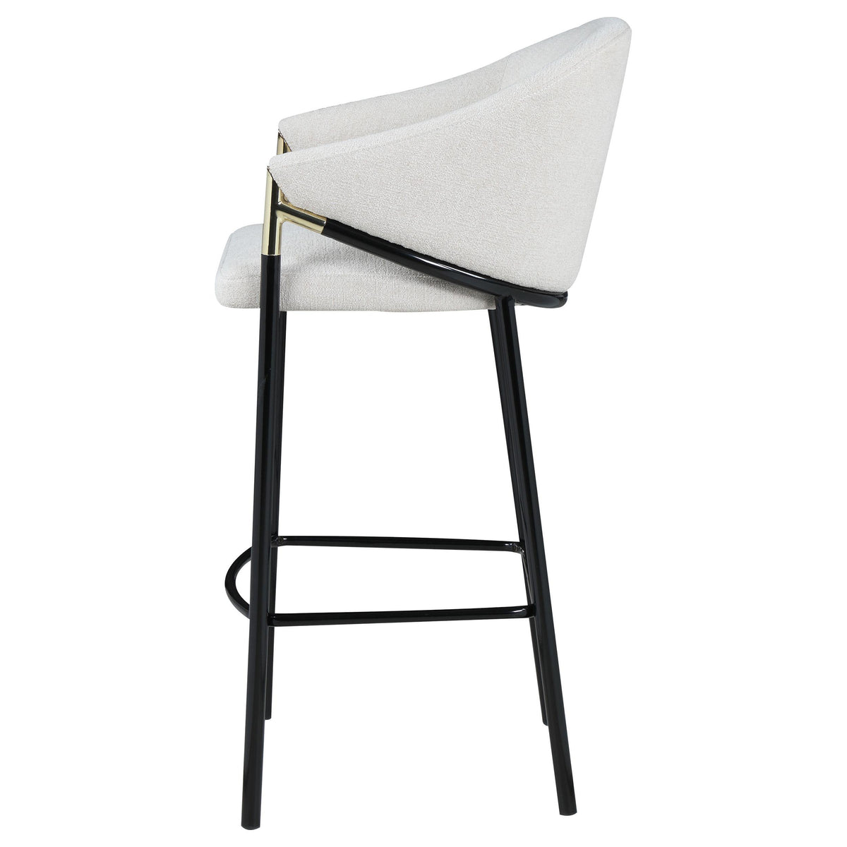 Chadwick Beige and Glossy Black Sloped Arm Bar Stools, Set of 2 from Coaster - Luna Furniture