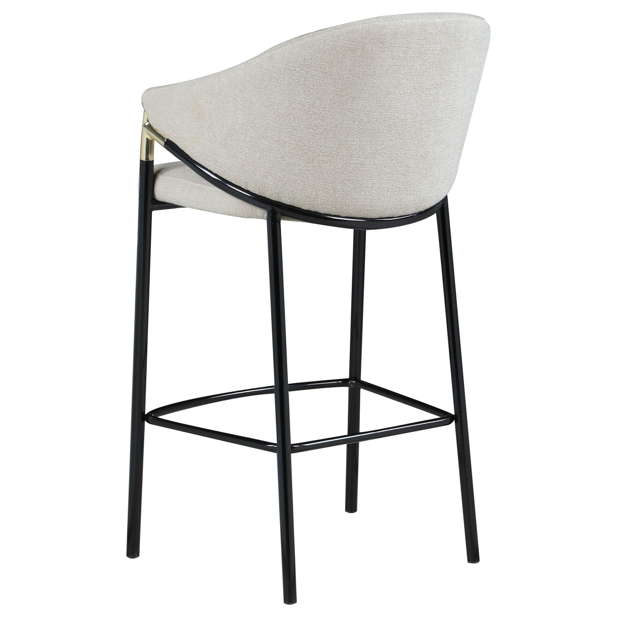 Chadwick Beige and Glossy Black Sloped Arm Bar Stools, Set of 2 from Coaster - Luna Furniture
