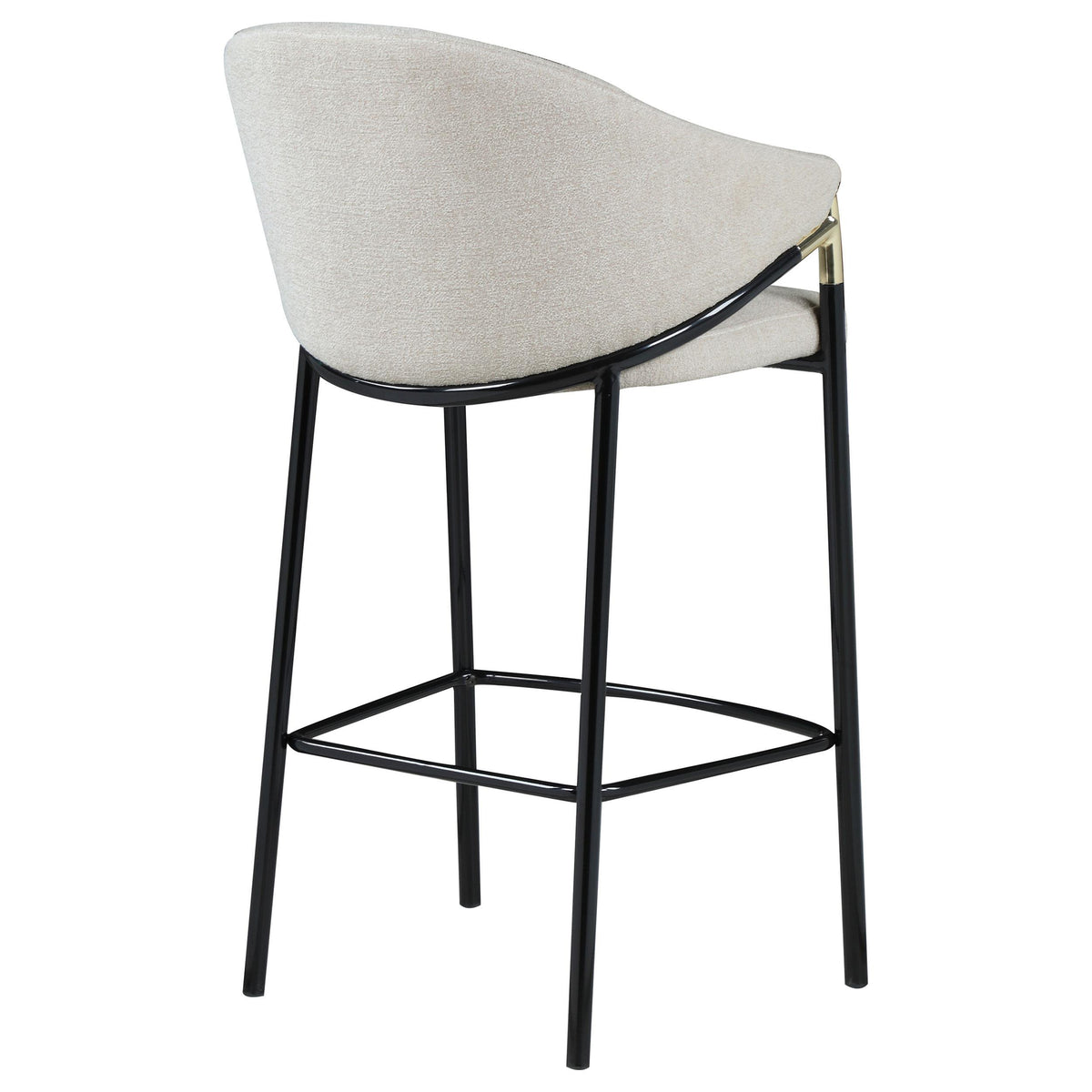 Chadwick Beige and Glossy Black Sloped Arm Bar Stools, Set of 2 from Coaster - Luna Furniture