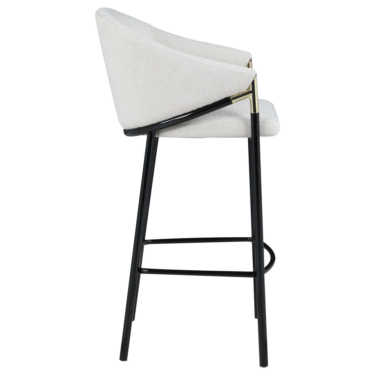 Chadwick Beige and Glossy Black Sloped Arm Bar Stools, Set of 2 from Coaster - Luna Furniture