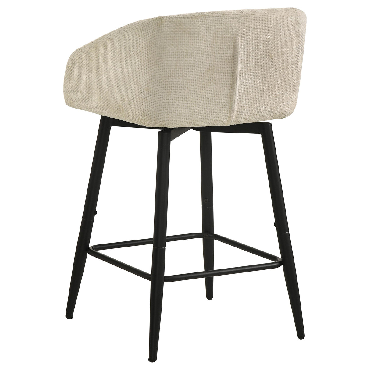 Rainer Cream Fabric Upholstered Swivel Counter Height Chair, Set of 2 from Coaster - Luna Furniture