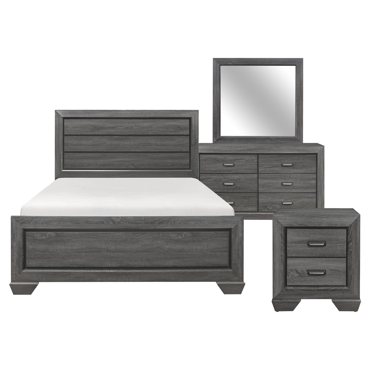 Beechnut Gray 4pc Set (QB+NS+DR+MR) from Homelegance - Luna Furniture