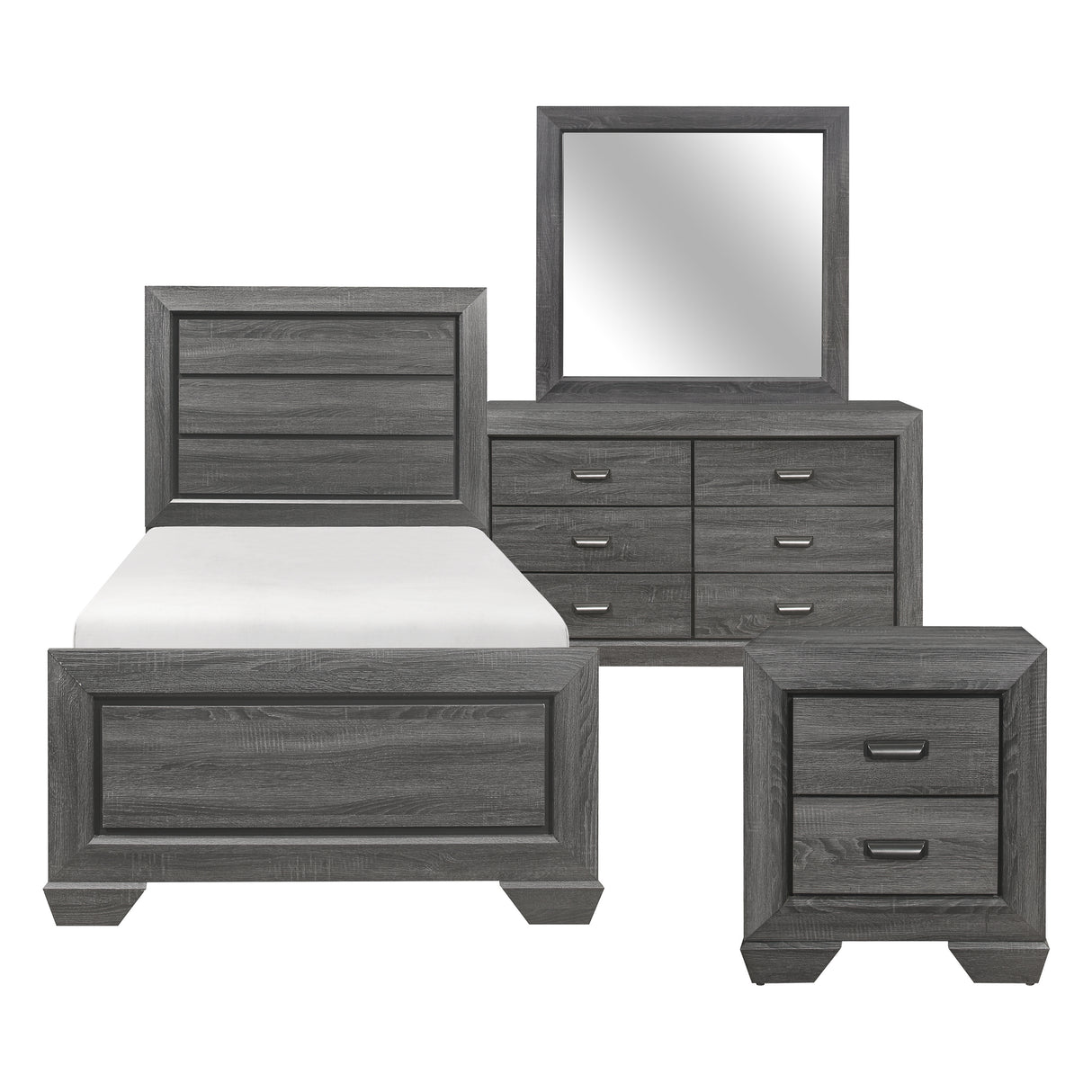 Beechnut Gray 4pc Set (TB+NS+DR+MR) from Homelegance - Luna Furniture