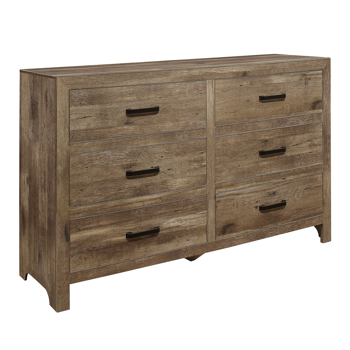 Mandan Weathered Pine 5-Piece Bedroom Set (Queen Bed, Nightstand, Dresser, Mirror, Chest) from Homelegance - Luna Furniture