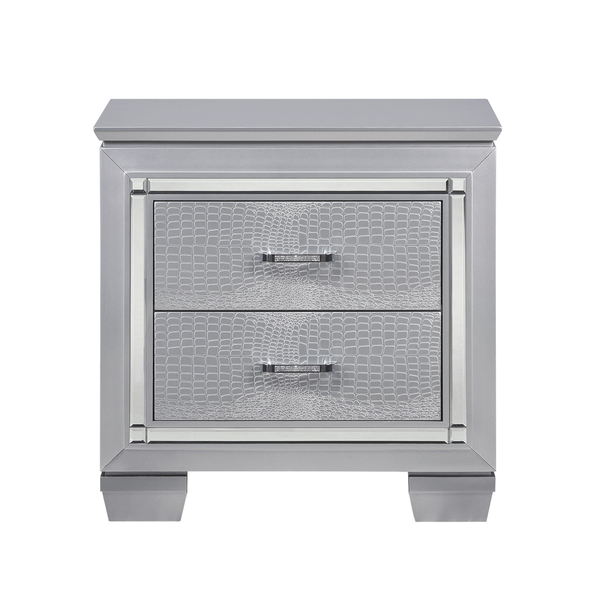 Allura Silver Queen Bed, LED Lighting