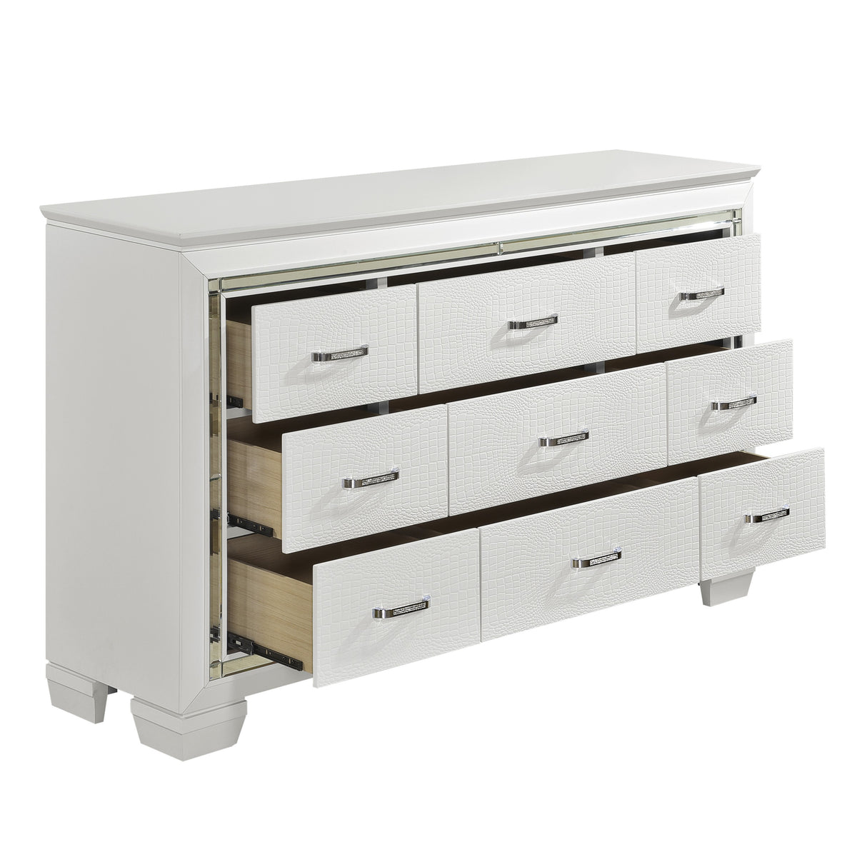 Allura White Vanity Dresser with Mirror from Homelegance - Luna Furniture