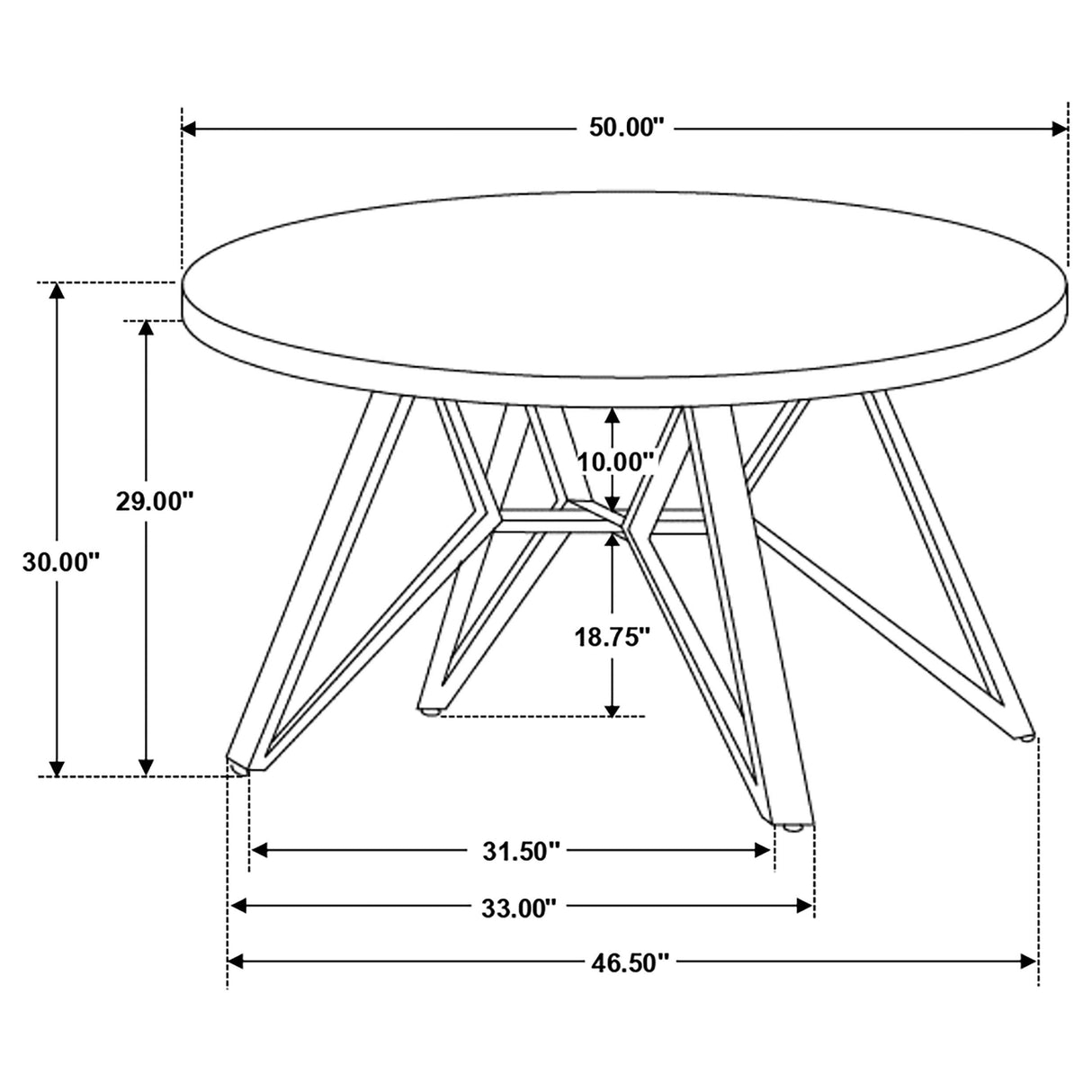 Neil Concrete and Black Round Wood Top Dining Table from Coaster - Luna Furniture