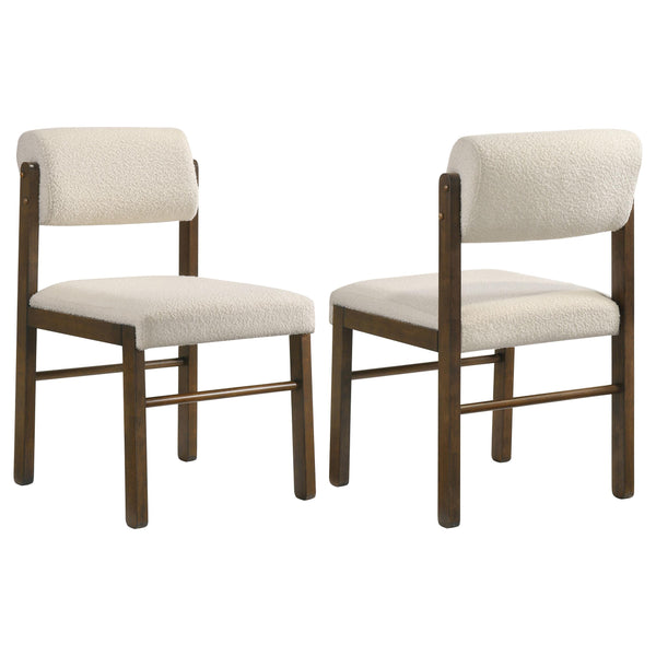 Kehoe Walnut/Cream Upholstered Dining Side Chair, Set of 2