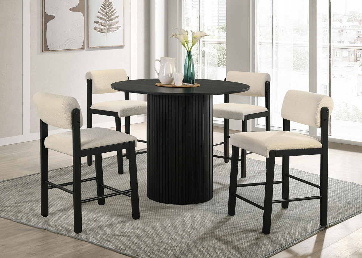 Hamlyn Black 43-inch Round Wood Counter Height Dining Table from Coaster - Luna Furniture