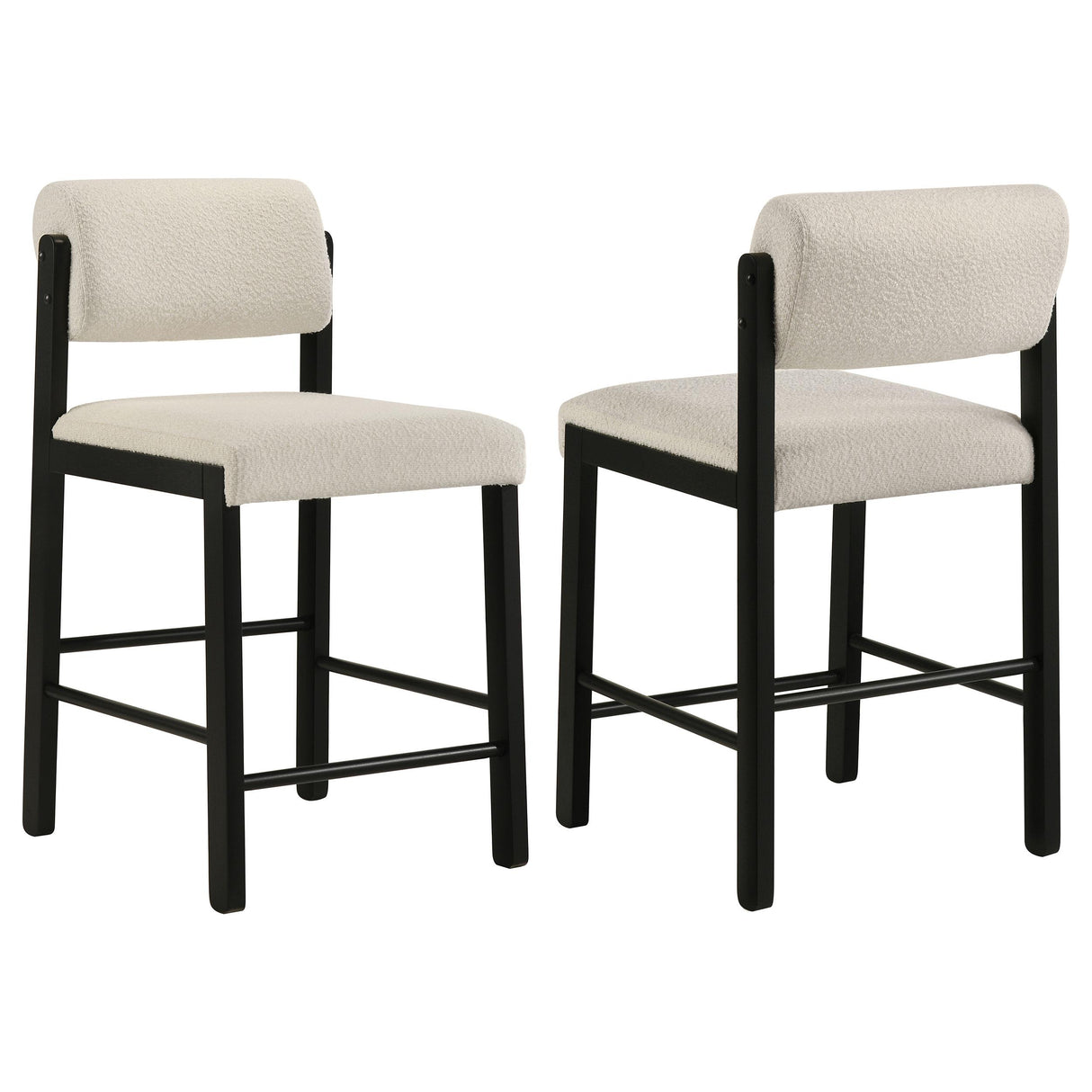 Kehoe Black / Cream Upholstered Counter Height Chair, Set of 2 from Coaster - Luna Furniture