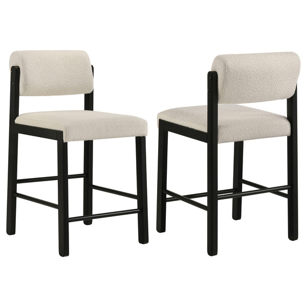 Kehoe Black / Cream Upholstered Counter Height Chair, Set of 2
