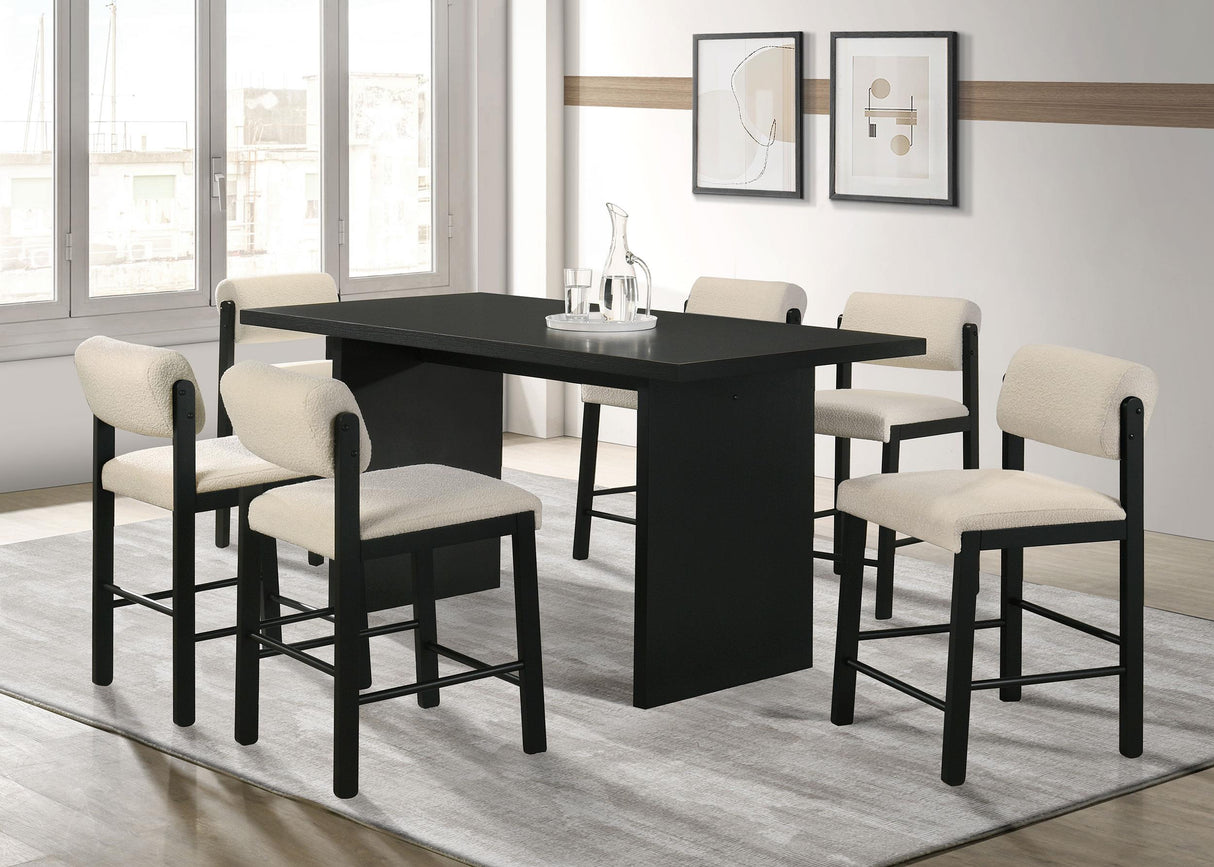 Decker Black / Cream 7-piece 70-inch Rectangular Counter Height Dining Set from Coaster - Luna Furniture