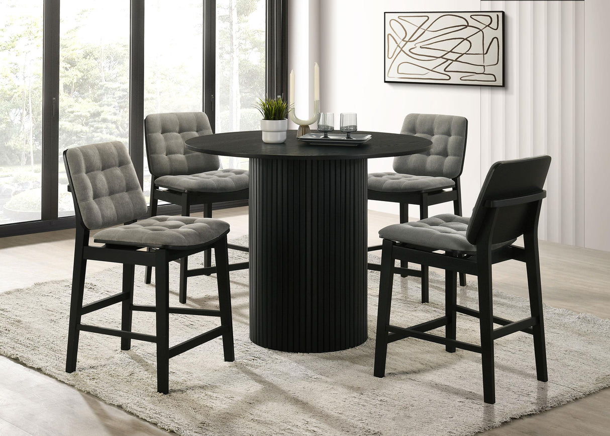Redbridge Black / Gray Velvet Upholstered Counter Chair, Set of 2 from Coaster - Luna Furniture