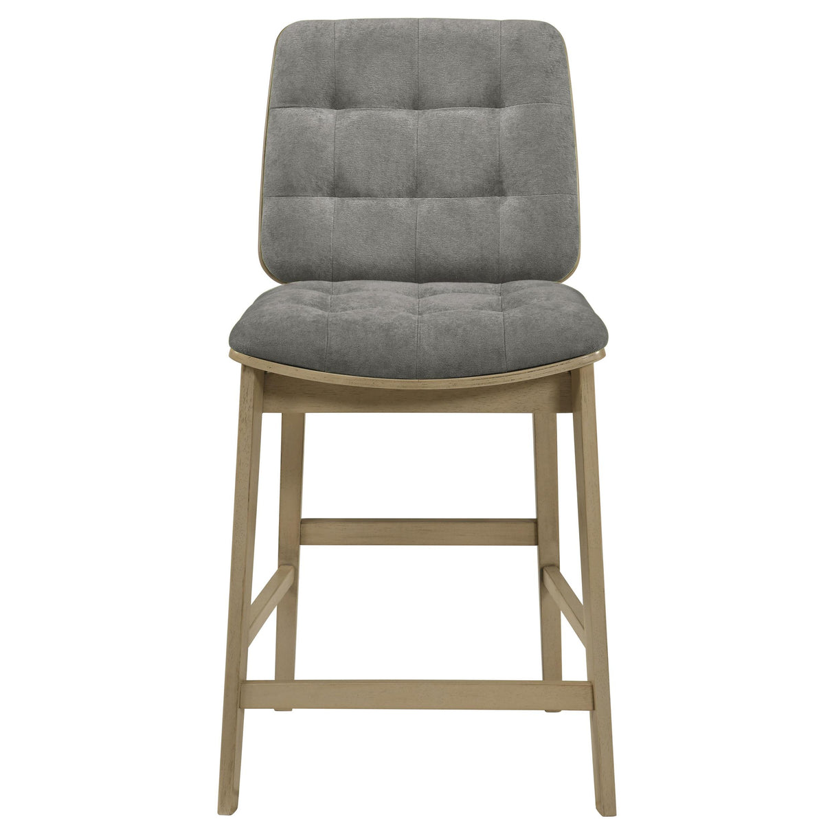 Redbridge Gray and Natural Oak Velvet Upholstered Counter Chair, Set of 2 from Coaster - Luna Furniture