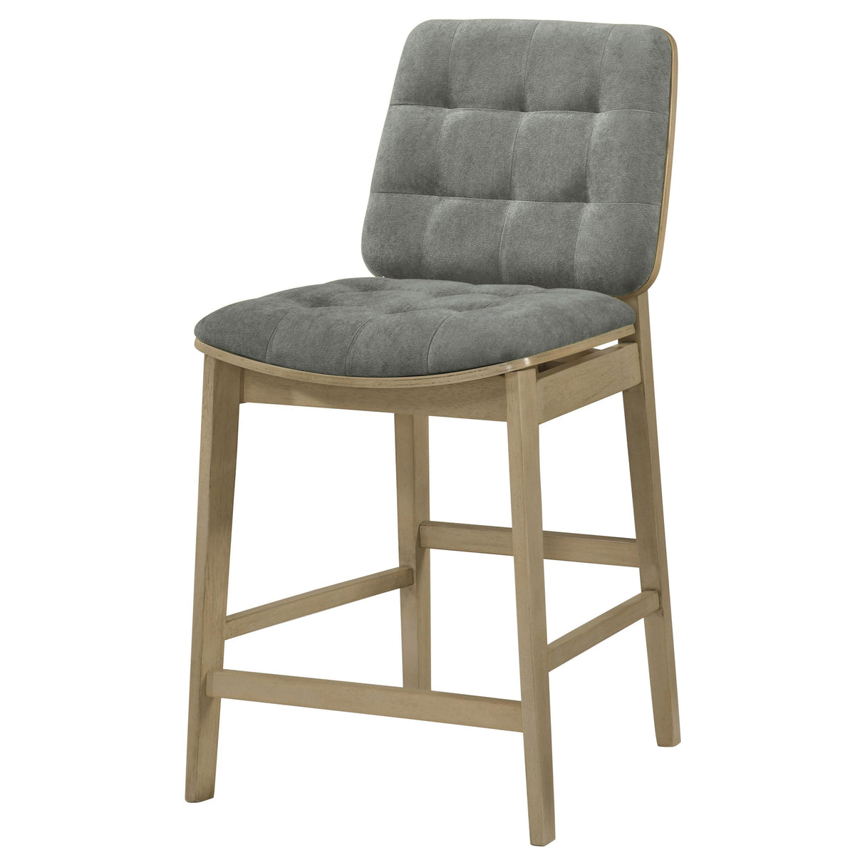 Redbridge Gray and Natural Oak Velvet Upholstered Counter Chair, Set of 2 from Coaster - Luna Furniture
