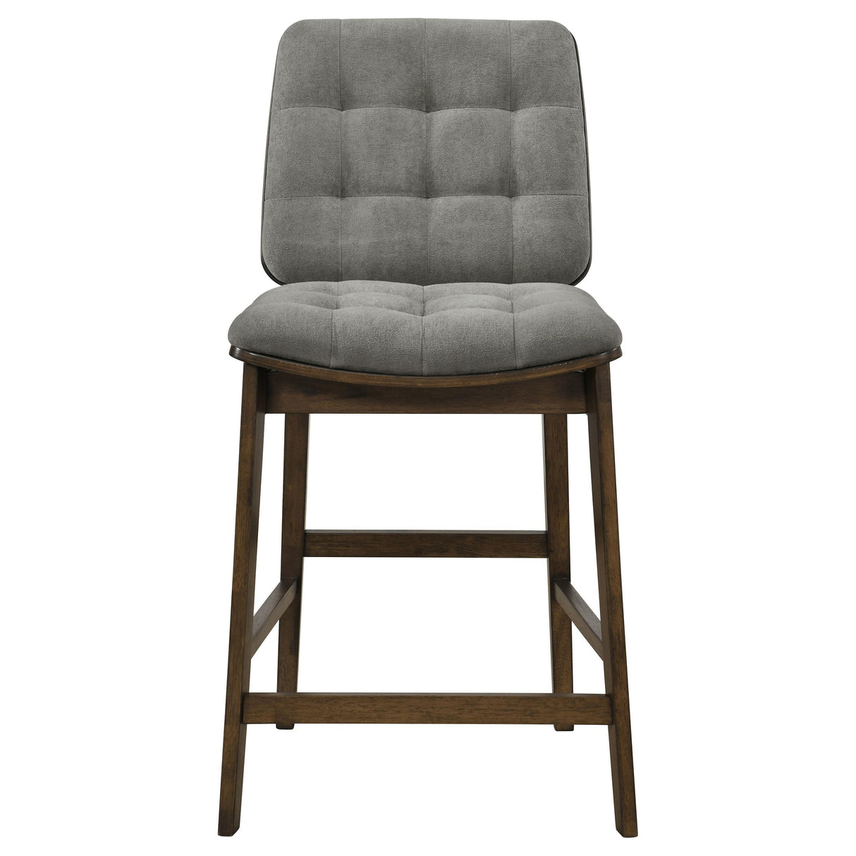 Redbridge Walnut / Gray Velvet Upholstered Counter Chair, Set of 2 from Coaster - Luna Furniture