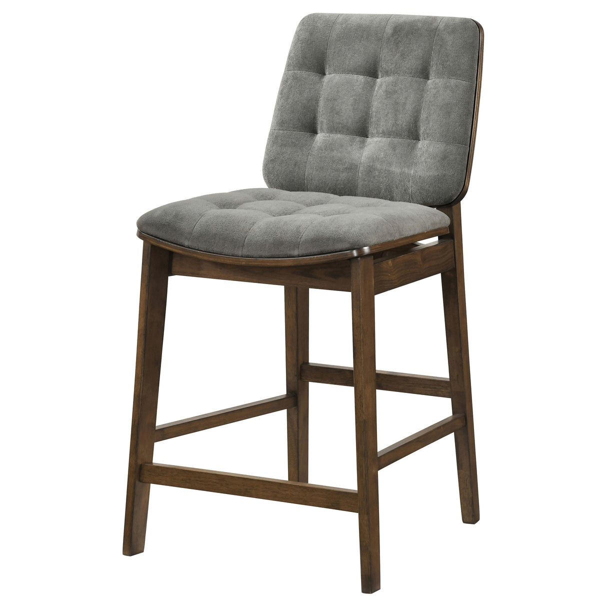 Redbridge Walnut / Gray Velvet Upholstered Counter Chair, Set of 2 from Coaster - Luna Furniture
