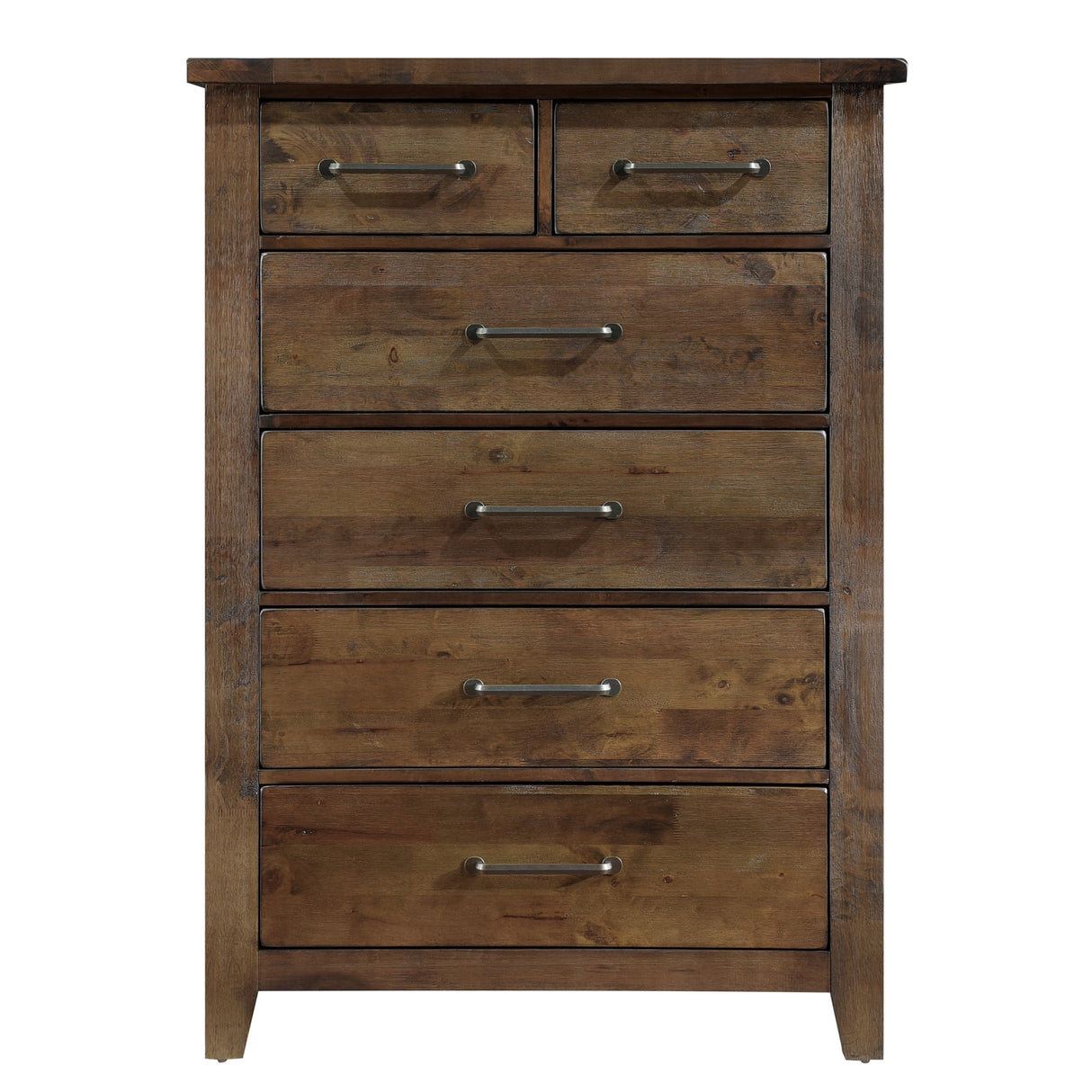 Jerrick Burnished Brown 4-Piece Queen Sleigh Storage Platform Bedroom Set (Queen Bed, Nightstand, Dresser, Mirror) from Homelegance - Luna Furniture