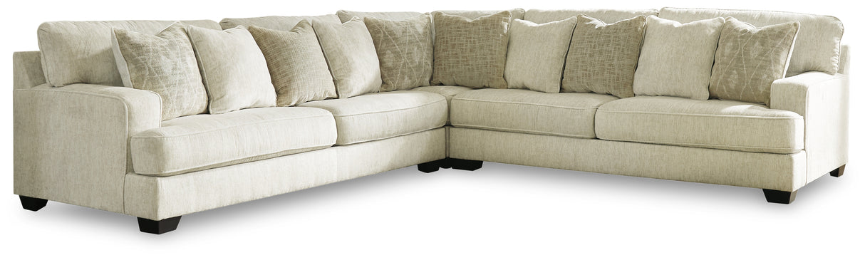 Rawcliffe Parchment 3-Piece Sectional with Ottoman from Ashley Furniture - Luna Furniture