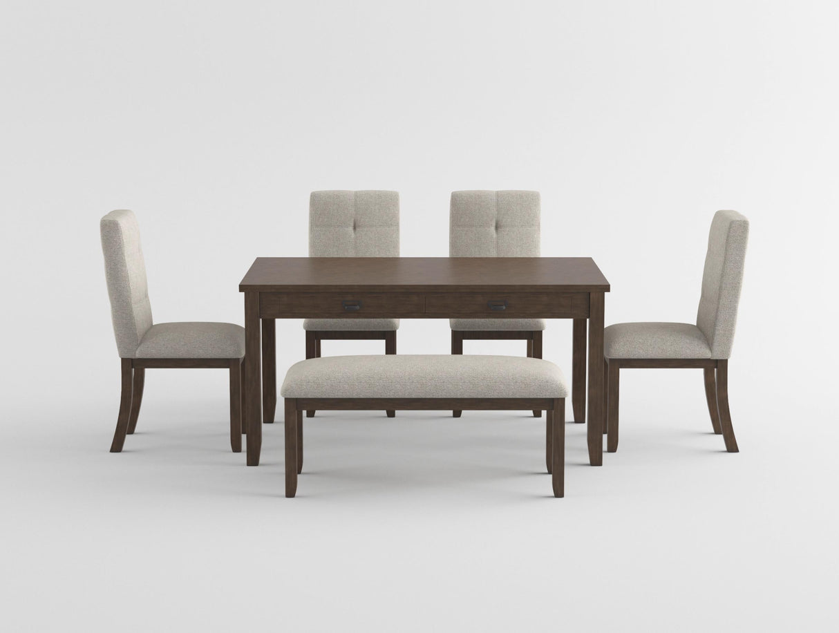 Binghampton Cherry/Moonstone 6-Piece 60" Dining Set from Homelegance - Luna Furniture