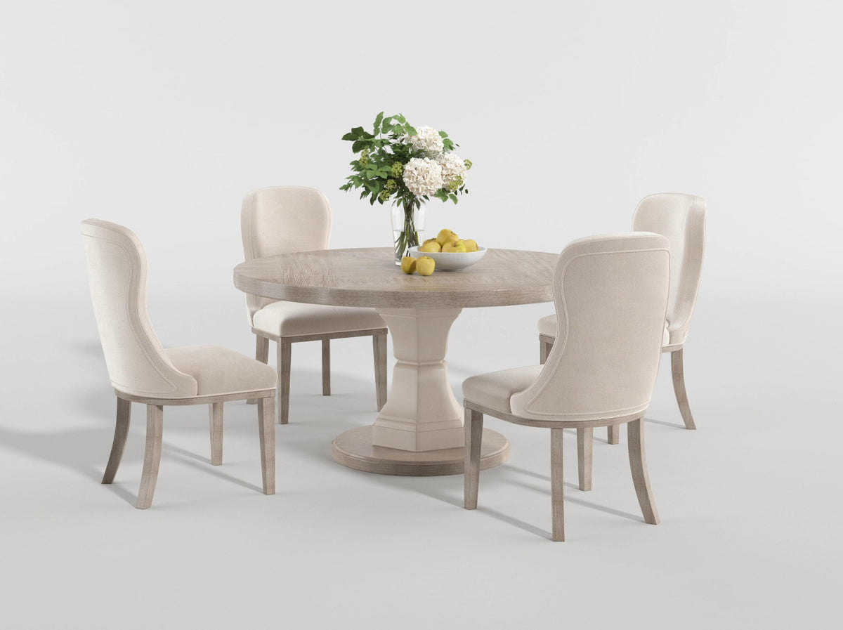 Lofton Light Gray/Ivory 7-Piece 60" Round Dining Set