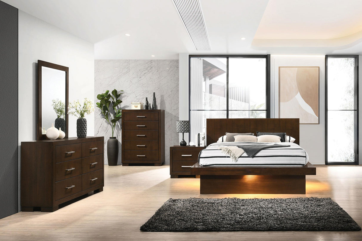 Jessica Cappuccino 5-Piece Eastern King Bedroom Set with Bookcase Headboard from Coaster - Luna Furniture