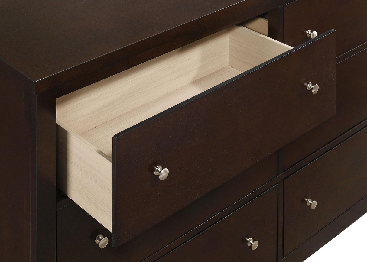 Carlton Cappuccino 6-Drawer Rectangular Dresser with Mirror from Coaster - Luna Furniture