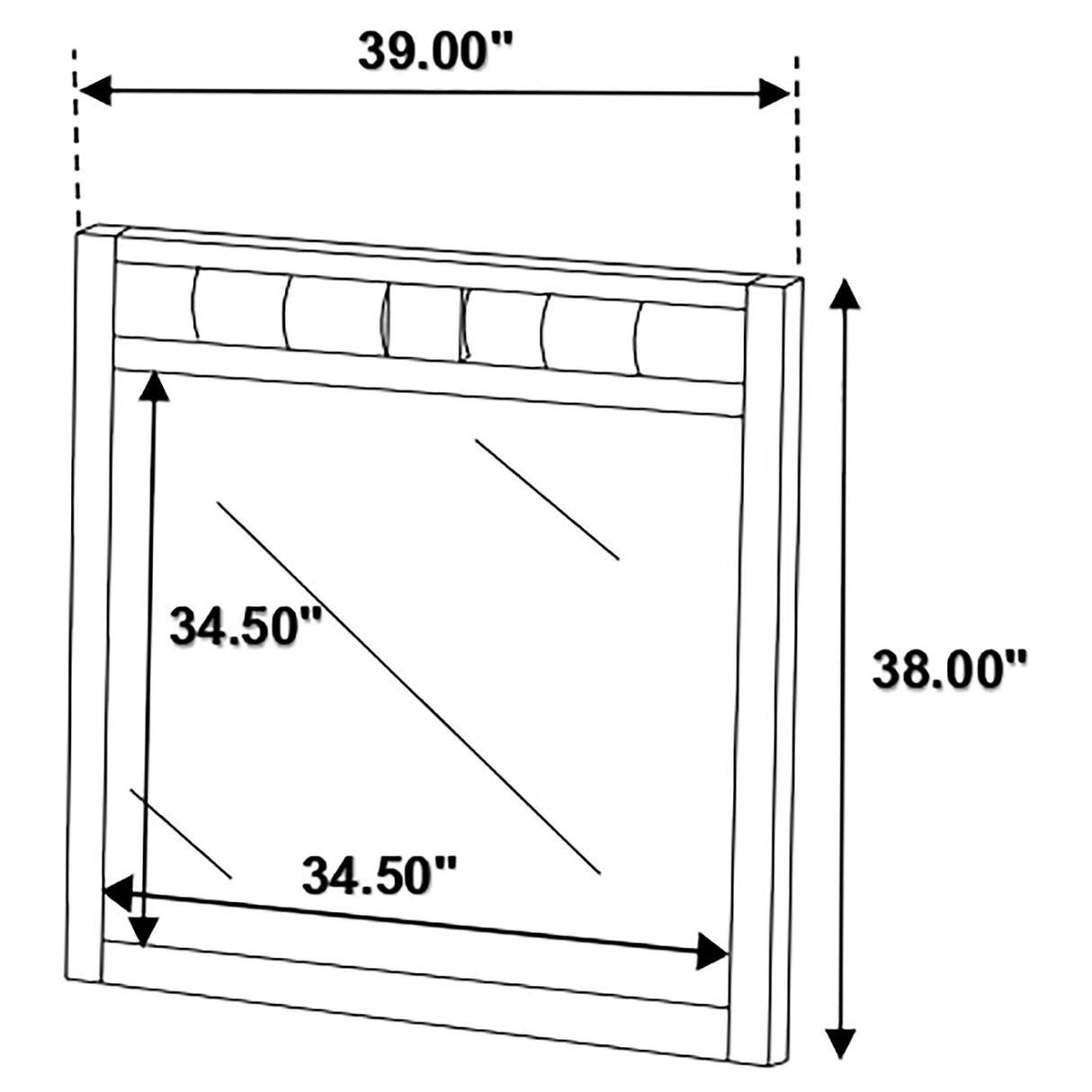 Carlton Cappuccino Upholstered Rectangular Mirror (Mirror Only) from Coaster - Luna Furniture