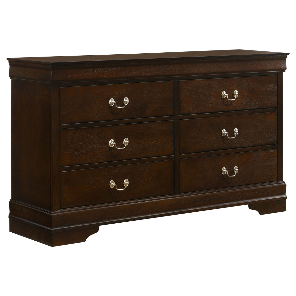 Louis Philippe Cappuccino 4-Piece Queen Panel Bedroom Set with High Headboard from Coaster - Luna Furniture