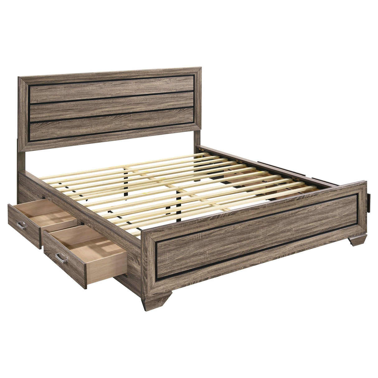 Kauffman Washed Taupe California King Storage Bed from Coaster - Luna Furniture