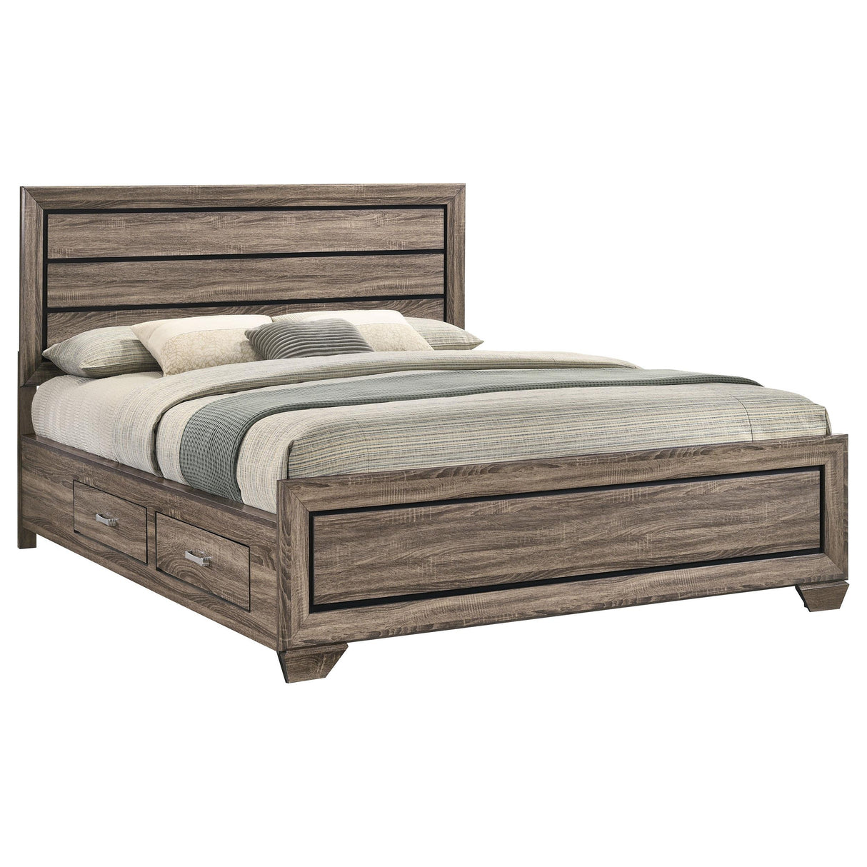 Kauffman Washed Taupe California King Storage Bed from Coaster - Luna Furniture