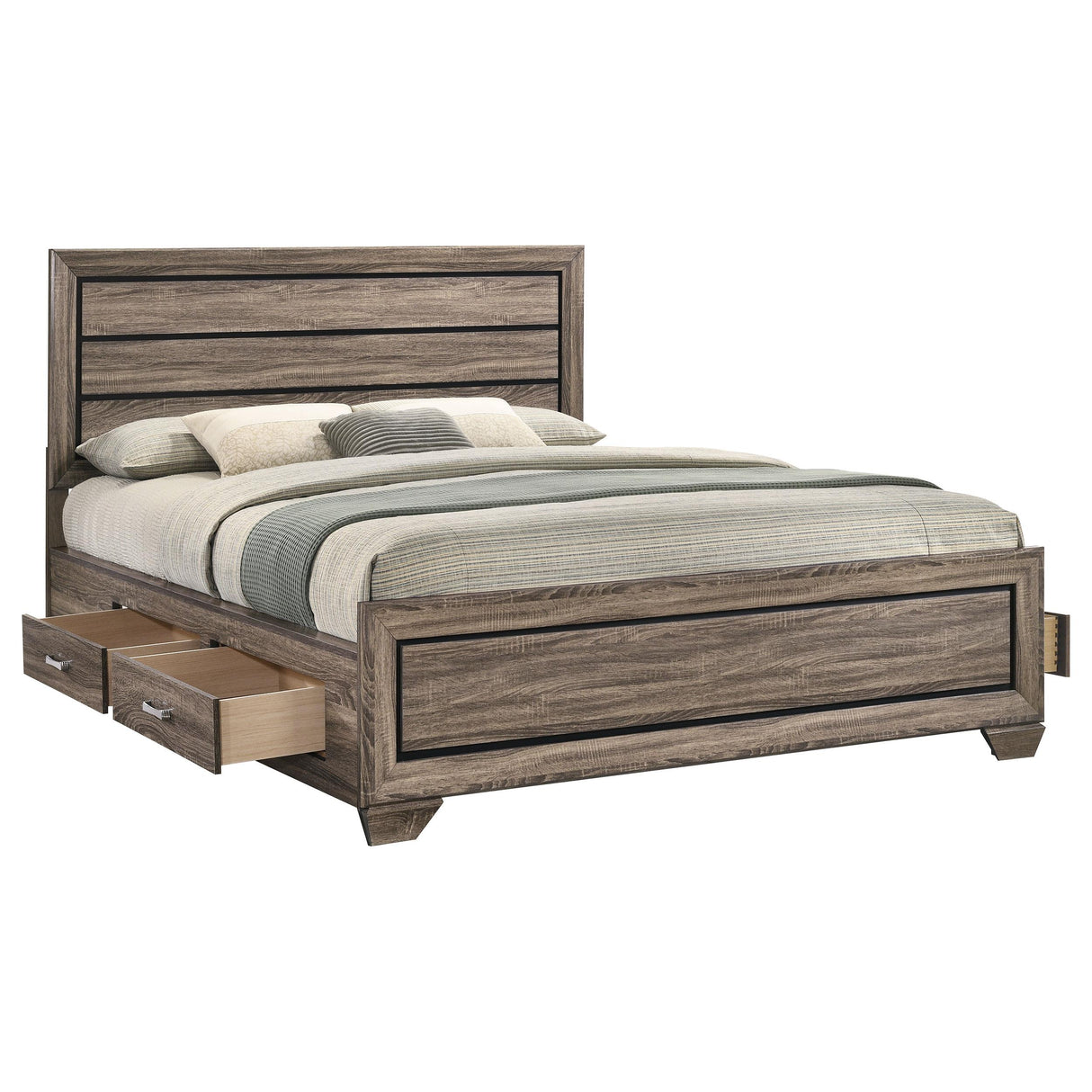 Kauffman Washed Taupe California King Storage Bed from Coaster - Luna Furniture