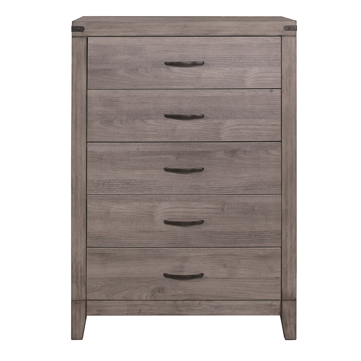 Woodrow Brownish Gray 5-Piece Bedroom Set (Queen Bed, Nightstand, Dresser, Mirror, Chest) from Homelegance - Luna Furniture