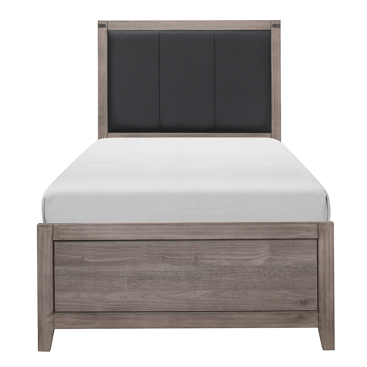 Woodrow Brownish Gray Upholstered Twin Bed from Homelegance - Luna Furniture