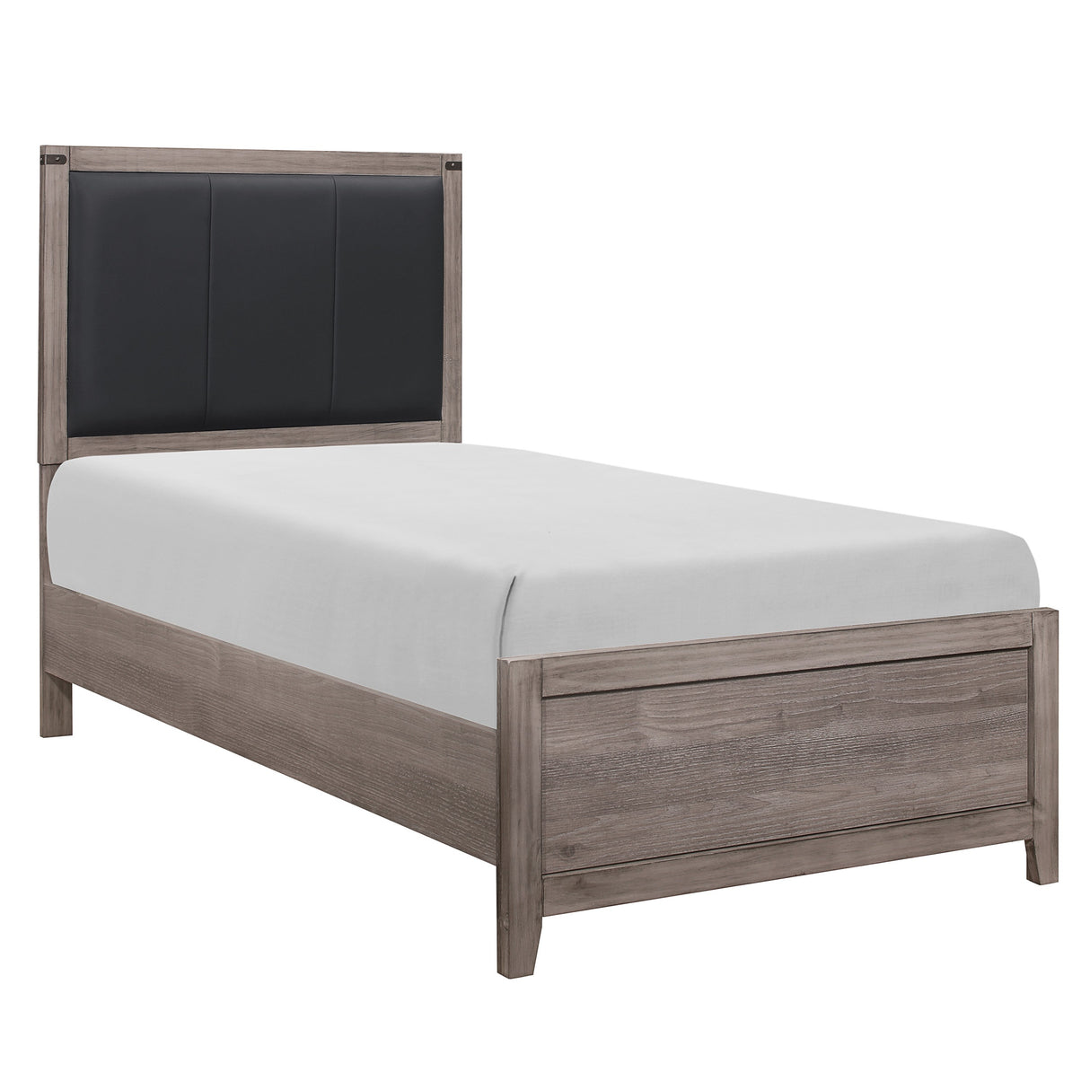 Woodrow Brownish Gray Upholstered Twin Bed from Homelegance - Luna Furniture